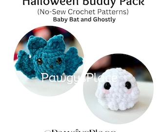 Baby Bat and Ghostly Little Critters Buddy Pack No Sew Halloween Crochet Patterns