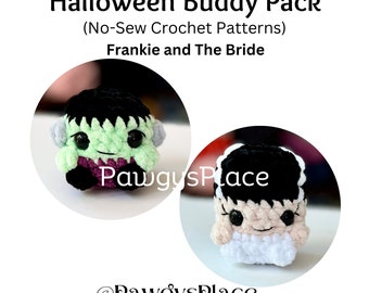 Frankie and The Bride and Little Critters Buddies Pack No Sew Halloween Crochet Patterns