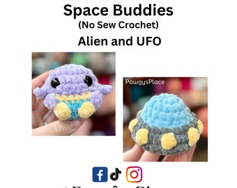 Alieni e UFO Little Critters Buddies Pack, modelli all'uncinetto senza cuciture per lo spazio