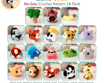 Critterlings Gone Wild 18er Pack, kleine No-Sew Häkelanleitungen