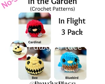 Little Critters In the Garden No-Sew In Flight 3er Pack (Cardinal, Bluebird und Bee) Häkelanleitungen