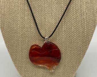 One of a Kind Glass Heart Pendant