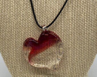 One of a Kind Glass Heart Pendant