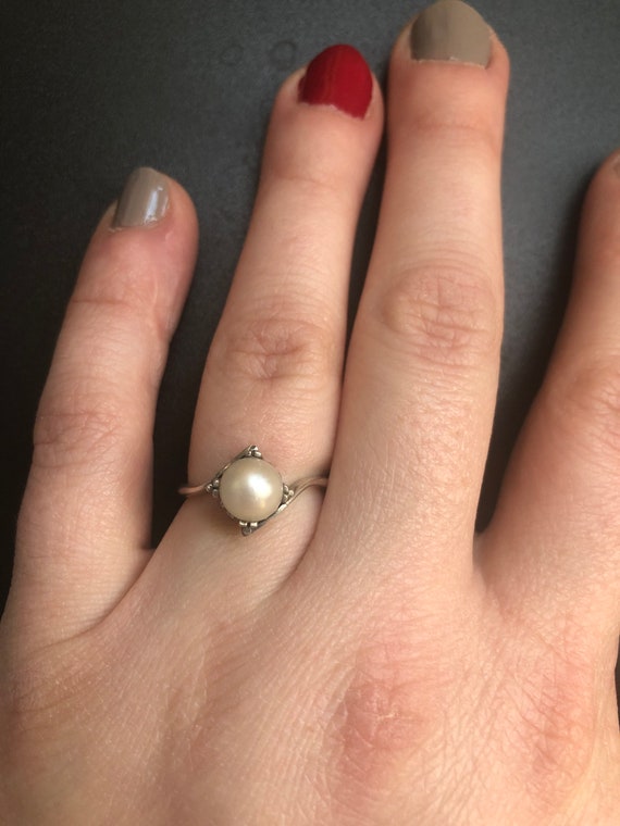 Sterling Silver Pearl Ring - image 2