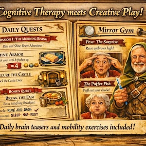Printable Daily Task Games for Seniors | Stroke & Dementia Routine Sheets