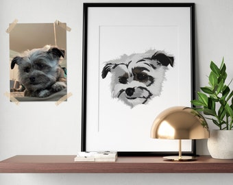 Personalisiertes DIGITALEs Tierportrait, Hundeportrait, Katzenportrait, Tierillustration, Personalisiertes Haustierportrait vom Foto, Cartoon Haustier