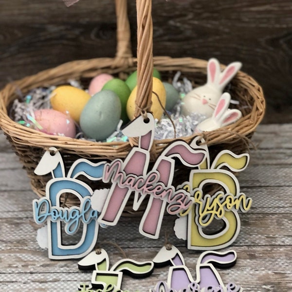 Easter Basket Name Tags, Personalized Easter Tags, Easter Personalized Gift Tags