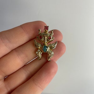 Extreamly Rare* Vintage Moonman Lucky Devil CORO Rhinestone Brooch Pin