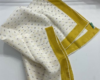 Vintage Square Silk Scarf 17” Yellow