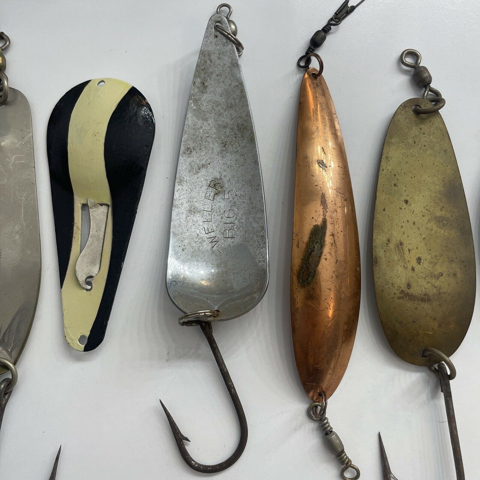 Antique Vintage Fishing Lures Weller Big 5, Mcmahon, Red Eye, Muskie -   Norway