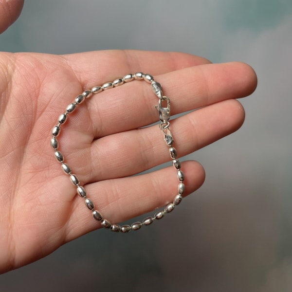 Sterling Bead Link Fas ITALY .925 Casual Subtle Bracelet