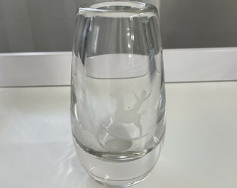 Vintage Crystal Orrefors Sweden Vase Signed By Artist