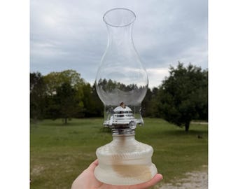 Lámpara vintage Light Farms Lámpara de aceite clásica de vidrio esmerilado Huracán Chimenea