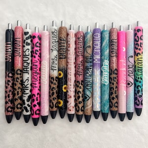 Personalized Glitter Pens with Name – InkJoy Gel Refillable – Custom Sparkle Writing Pens – Teacher, Student, Nurse Gift