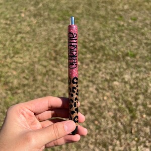 Personalized Blush and Gold Cheetah Glitter Pen