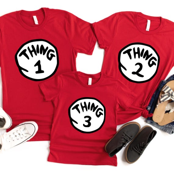 Thing 1 Thing 2 Thing 3 Thing 4 Shirt, Thing Family Shirt, Dr Seuss Shirt,  Disney Matching Shirts, Whoville Kid Shirts, Double Trouble - Etsy