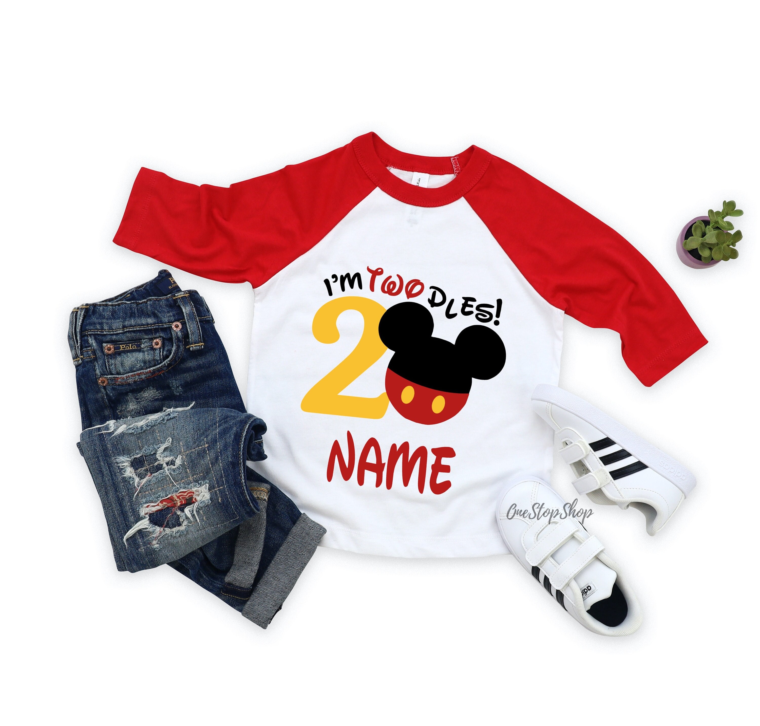 Mickey mouse 2 year old deals birthday shirt