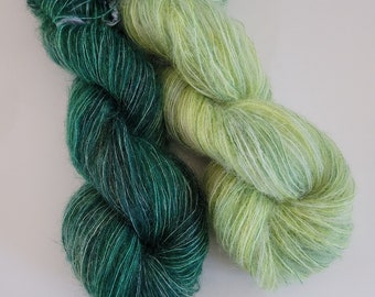 Groentint-super kid mohair 50gr /215m, superzacht Kid Mohair nylon 65/35,375yds/50g2ply, kantgewicht