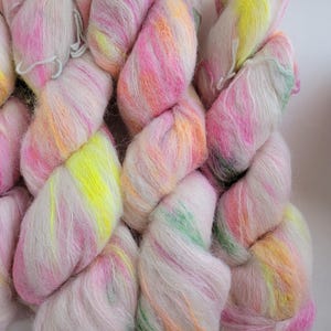 Hand Dyed Yarn Brushed Suri alpaca/merino yarn 50gr 235yds,Lace Weight Suri Alpaca Yarn for Knitting Crocheting,Soft and Fluffy Projects!