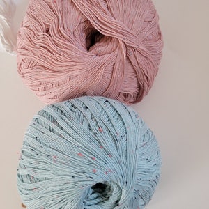 Summer Tweed-100%cotton ,200gr/1000m/Hand knitting Weaving, Coloured tweed,Speckled cotton image 8