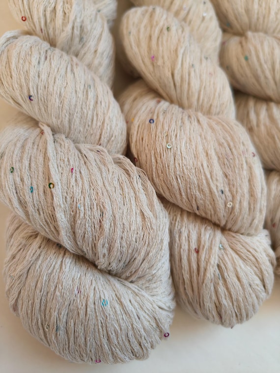 DAMASK -White Luxury Linen yarn, 90 percent Linen  , DK Yarn 100gr 328yds