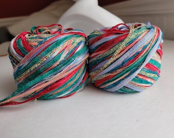 Dance-novelty yarn 50gr/fiber samples • Scrapbooking, Weaving, Mixed Media, Crafts, Junk Journal,Needle Art,mixed yarns,Ribbon