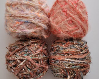 200 yards Fantasy Yarn for Creative Ideas, Art Grab Bag, Yarn for Felting, Scrapbooking, Knitting, Set for Craft, Supplies for Knitting