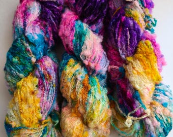 Genie~Hand dyed wool boucle yarns,50gr/150yds,loop yarn soft merino alpaca wool natural fibre yarn loopy knitting