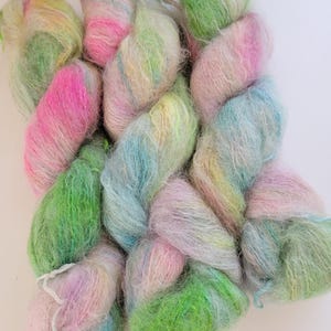 Hand Dyed Yarn Brushed Suri alpaca/merino yarn 50gr 235yds,Lace Weight Suri Alpaca Yarn for Knitting Crocheting