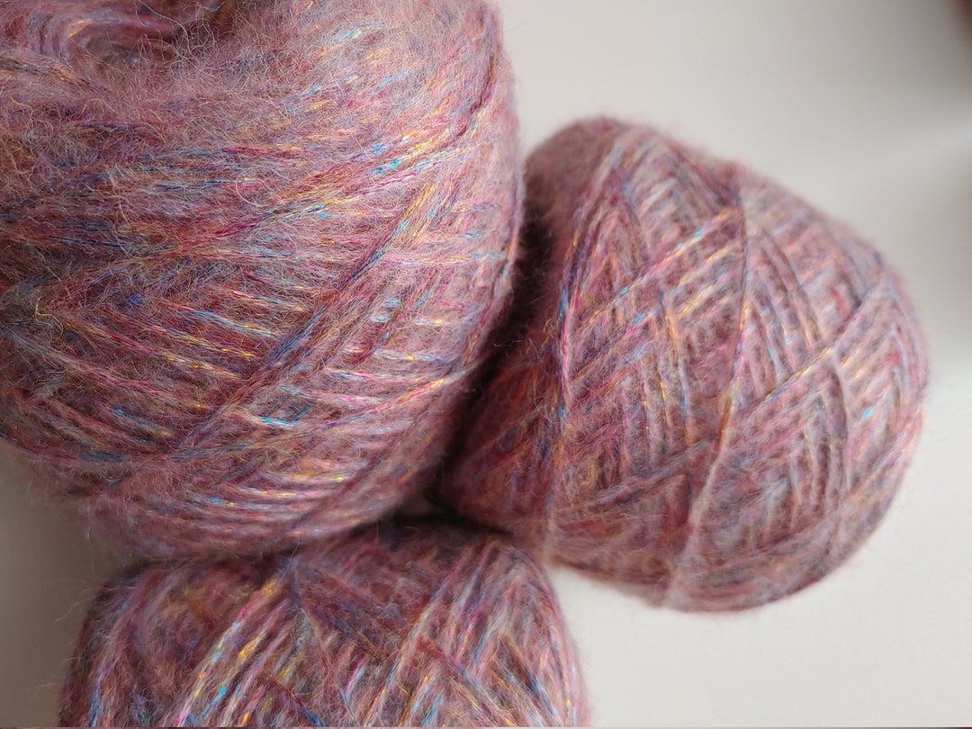 PINK GLITTER WOOL 100gr / Golden Yarn Weaving Yarn Crochet Etsy