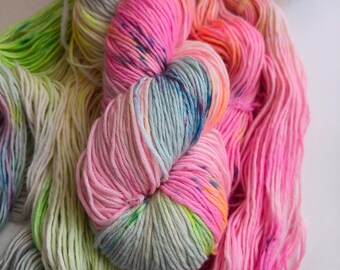 Hand-Dyed Merino Wool , Variegated Yarn in 2 sport Weight/100gr/240yds~Rainbow  Rose-wool