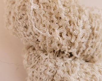 Cream (Off-White)White Butterfly Yarn,Nylon Eyelash Blend Sport Wt 50 Gr (1.76 oz)75 M (86Yd),Snow White Flag Ribbon Poly