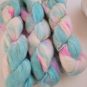 Hand Dyed Yarn Brushed Suri alpaca/merino yarn 50gr 235yds,Lace Weight Suri Alpaca Yarn for Knitting Crocheting
