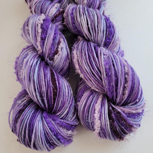 Lilac Grape Purple Self-Striping Francy with Subtle Sheen, Polyester, Acrylic 100gr 250yd