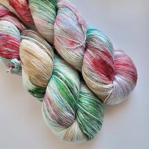 Hand dyed Merino wool and Cotton yarn, Knitting yarn Soft cotton Crochet yarn Printed yarn Sport weight yarn Italian yarn, 100 - 273yds