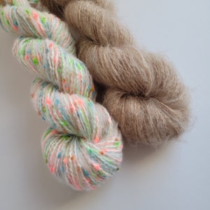 Light Warm Brown Bulky Winter Wool,chunky mohair, knitting mohair,Alpaca Wool Yarn,neon pompom,Art yarn