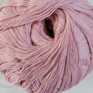 Summer Tweed-100%cotton ,200gr/1000m/Hand knitting Weaving, Coloured tweed,Speckled cotton Cerise 200gr