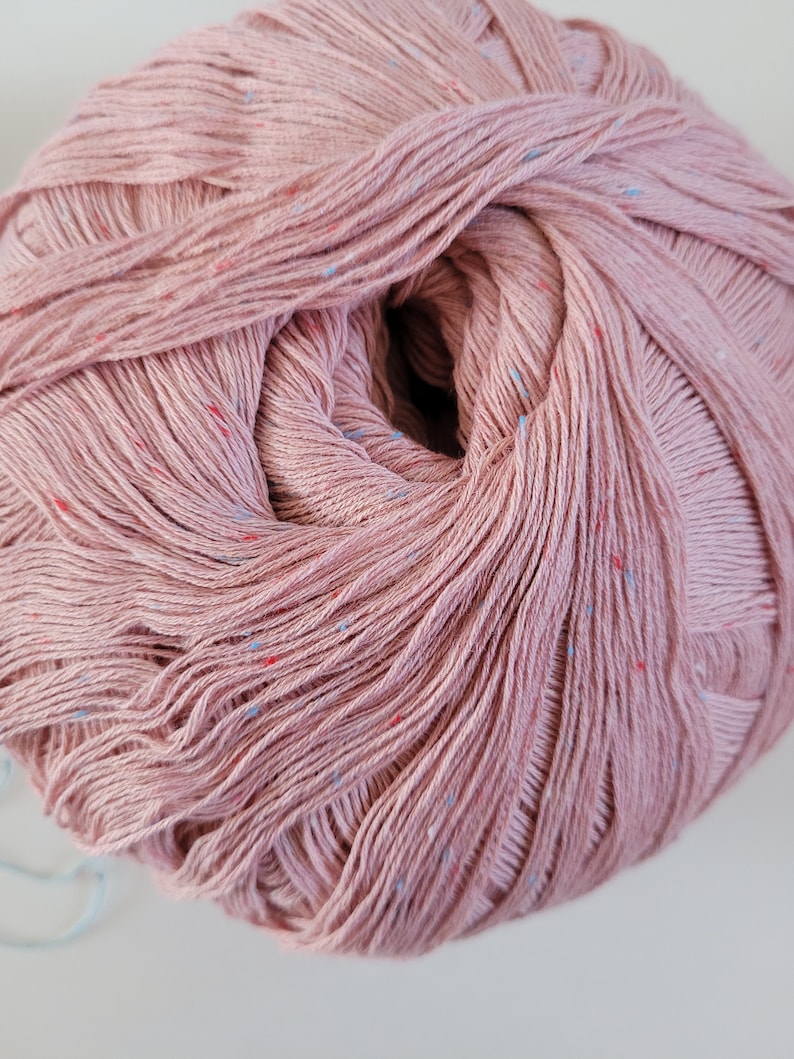 Summer Tweed-100%cotton ,200gr/1000m/Hand knitting Weaving, Coloured tweed,Speckled cotton Cerise 200gr