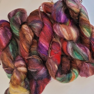 Hand Dyed Yarn Brushed Suri alpaca/merino yarn 50gr 235yds,Lace Weight Suri Alpaca Yarn for Knitting Crocheting