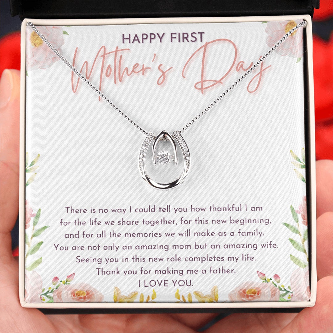 First Mother s Day Gift From Husband I Love You Necklace W