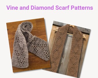 Easy to Make Vine And Diamond Crochet Scarf Patterns