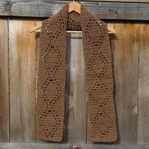 Diamond Filet Crochet Scarf Pattern: Beginner-Friendly DIY Gift (PDF Pattern)