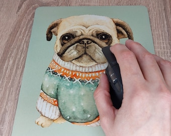 Mousepad, Mops, Weihnachten, Winter, Hund