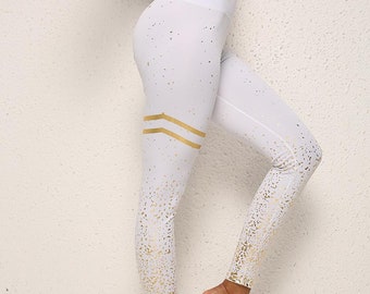 White and Gold Leggings