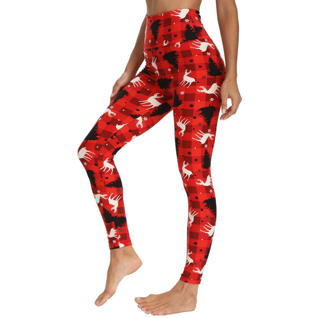 Red and Black Plaid Christmas Leggings Etsy