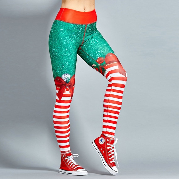 Christmas Leggings Bow/stripe 