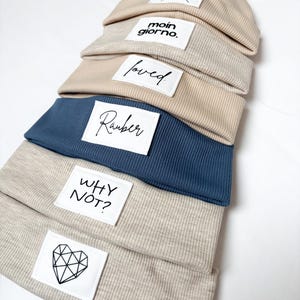 DÜNNE PATCH-MÜTZE | Statement Mütze | Beanie | Personalisierte Mütze | Kindermütze | Kleinkindmütze I Personalisierte Geschenke