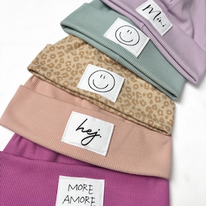 LEICHTE PATCH-MÜTZE | Statement Mütze | Beanie | Personalisierte Mütze | Kindermütze | Kleinkindmütze I Personalisierte Geschenke