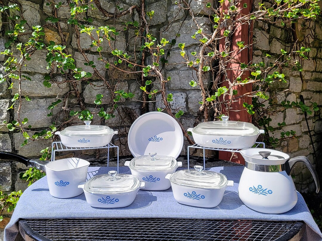 Corningware Blue Cornflower P Series 14-piece Cookware: 3 Casseroles, 2 ...