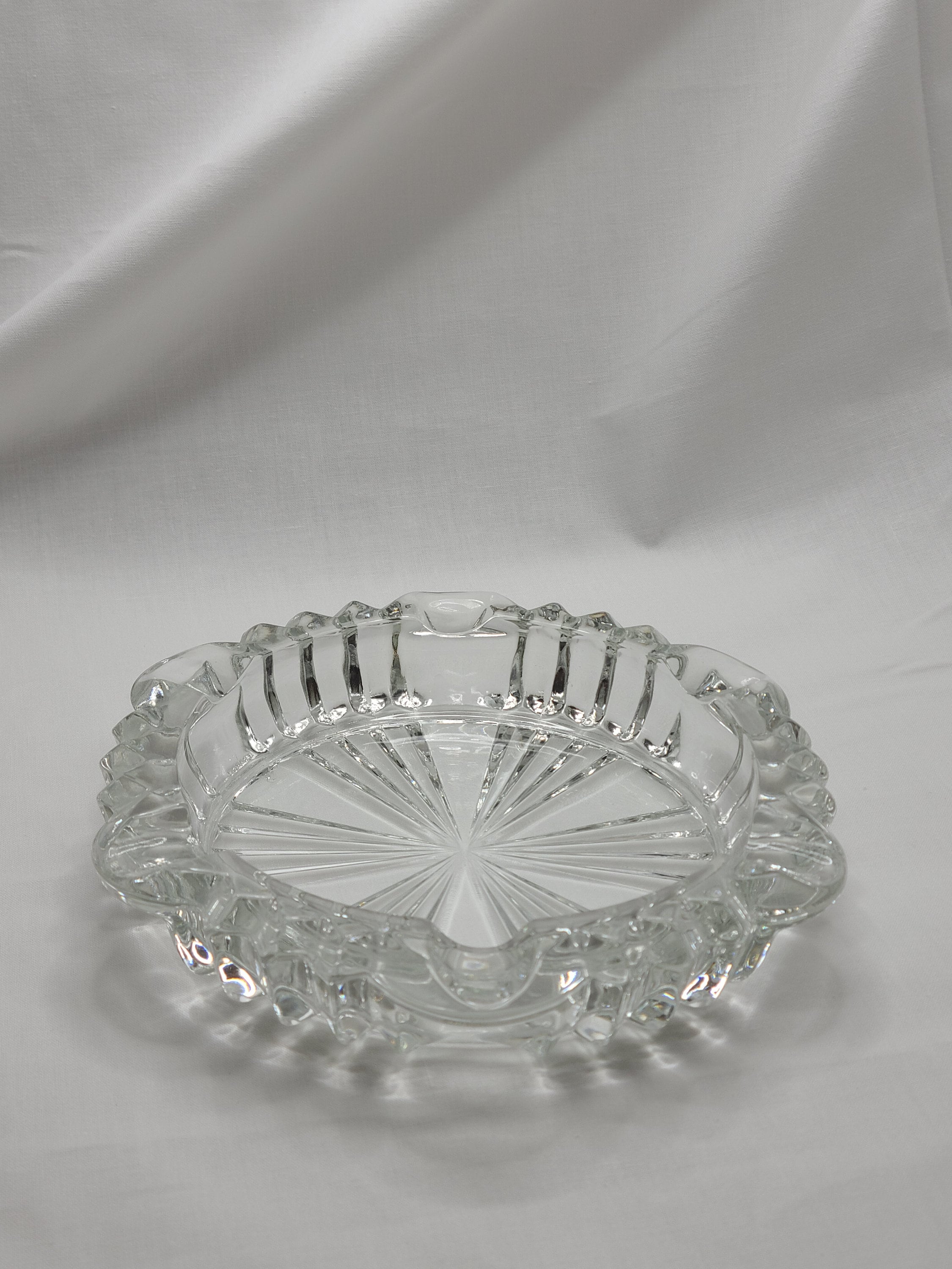 Vintage Crystal Cut Glass Ashtray Reims France Etsy